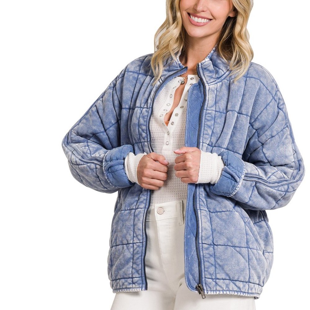 NWT Dolman Quilted Knit Jacket, BLUE - Size XL - Picture 4 of 7